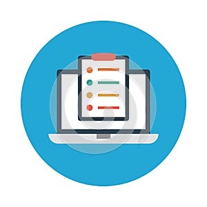 List sharing reception  vector flat icon