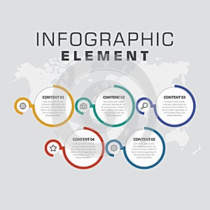 Five Step Timeline Infographic Element Premium Vector