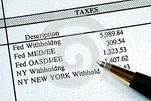 A list of withholding taxes