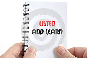 Listen and learn text concept