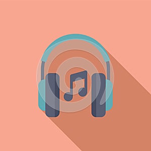 Listen music headphones icon flat vector. Coping skills