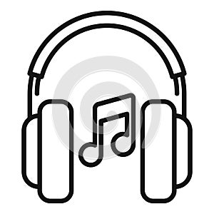 Listen music headphones icon outline vector. Coping skills