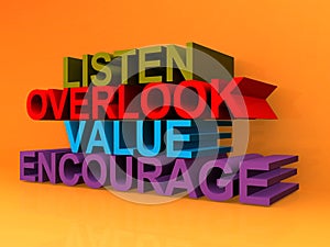 Listen overlook value encourage on orange