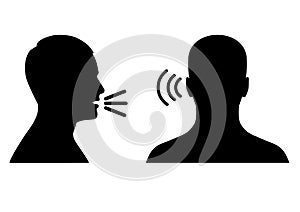 listen and speak icon, voice or sound symbol