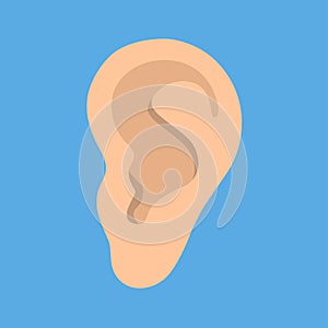 Listen symbol isolated on blue background