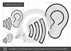 Listen symbol line icon.