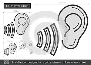 Listen symbol line icon.