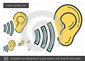 Listen symbol line icon.