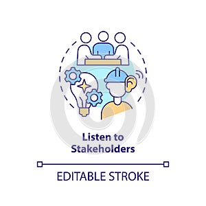 Listen to stakeholders concept icon