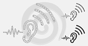 Listen and Transmit Vector Mesh Network Model and Triangle Mosaic Icon