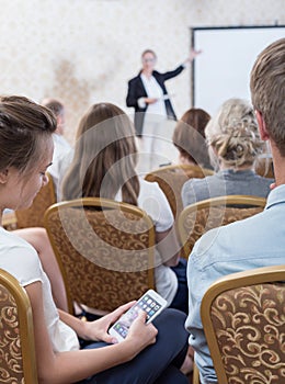 Listener during dull presentation