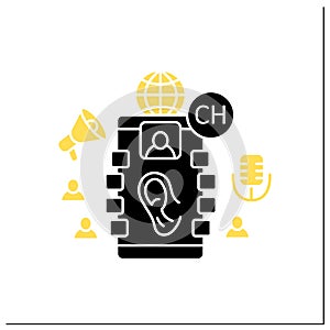 Listeners glyph icon