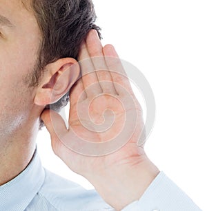 Listening businessman