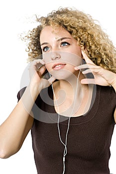 Listening to an MP3 player