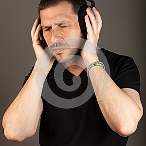 Listening to music with pleasure photo