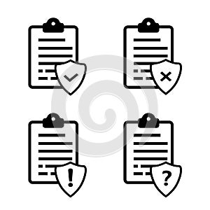 Lists or protocols vector icons