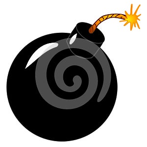 Lit Black Round Bomb Clip Art photo