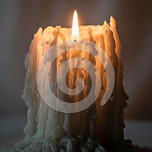 Creating intricate drips and layers. The candle is white and the wax