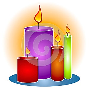 Lit Decorative Candles Clipart photo