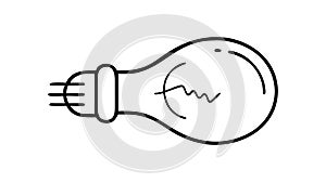 Lit Lightbulb Outline Icon Vector Design, vector design Generative AI
