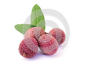 Litchees on a white Background