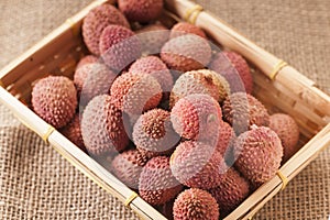 Litchi chinensis in a basket near
