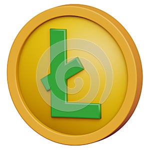 Litecoin 3D coin illustration