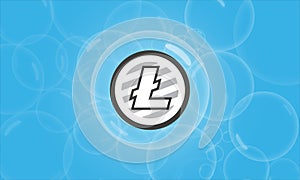 Litecoin In a Bubble Background Concept