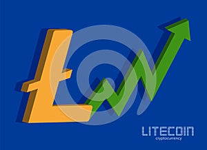 Litecoin and graf bullran icon, background money