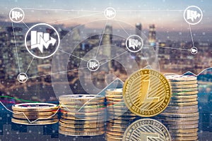 Litecoin LTC and Cryptocurrency Trading Concept photo