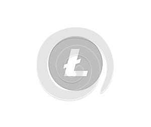 Litecoin one logo editorial illustrative on white background