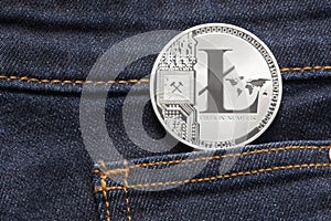 Litecoin Physical Coin In Denim Pocket photo