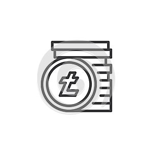 Litecoin stack outline icon