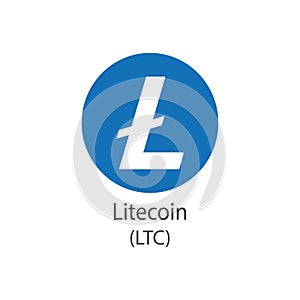 Litecoin vector icon. Cryptocurrency symbol isolated on white background.