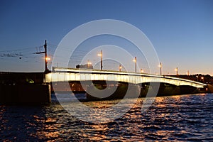 Liteiny bridge at night