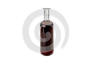 Liter glass bottle with red wine