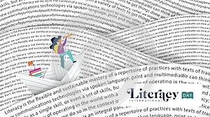 Literacy Day banner book sea for kids education photo