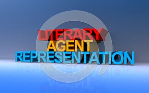 literary agent represantation on blue