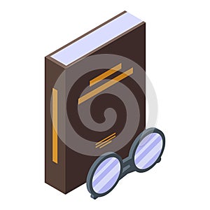 Literary book icon, isometric style