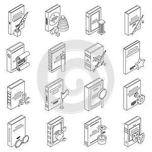 Literary genres icons set vector outline