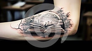 Literary Skin: Tattooed Arm Depicts the Magic of Open Books