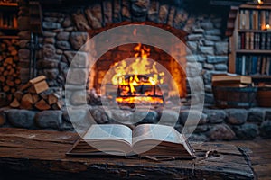 Literary warmth Snuggle up with a good book by the fireplace