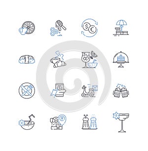 Literary world line icons collection. Fiction, Poetry, Prose, Novel, Genre, Plot, Character vector and linear