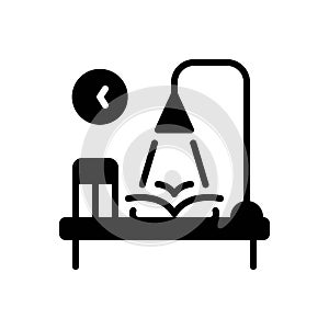Black solid icon for Literature, desk and table