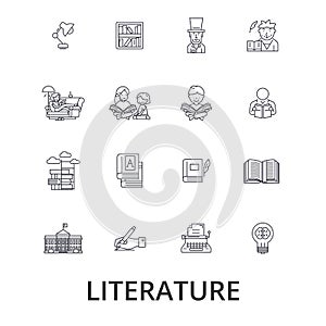 Literature icon set