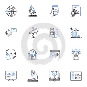 Literature line icons collection. Poetry, Prose, Fiction, Non-fiction, Novels, Short stories, Memoirs vector and linear photo