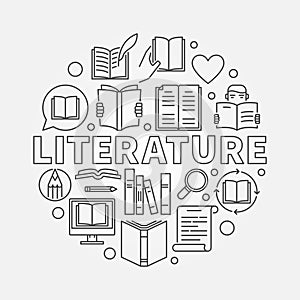 Literature round illustration