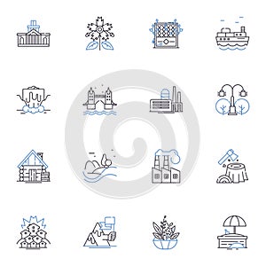 Literature and writing line icons collection. Prose, Poetry, Fiction, Nonfiction, Narrative, Novella, Short story vector