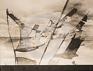 Lith paper print, double exposure, artistic photography