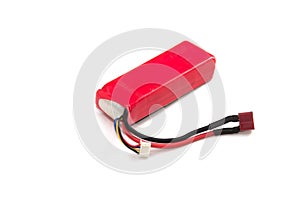 Lithium Polymer Battery pack on white background